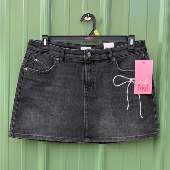 Mills by Millie Bobby Brown Dresses & Skirts - Women's Denim Mini Skirt With Rhinestones Size 12